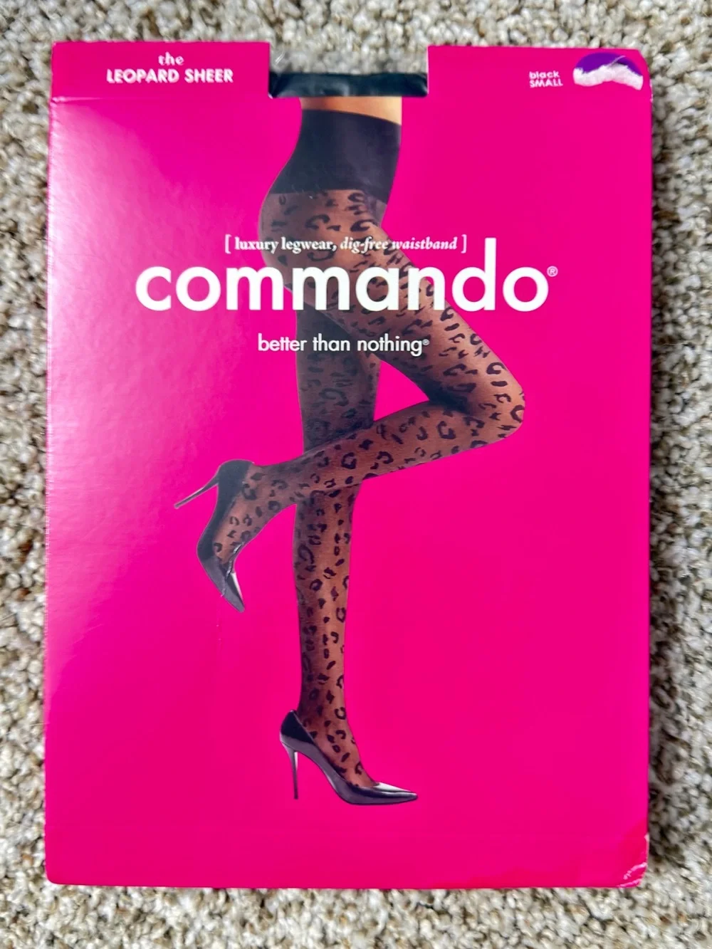 Commando Leopard Sheer Tights - Black